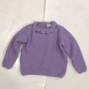 Piupiuchick 12 Sweater Lavender purple 2 Button Collar Long Sleeve Winter Great